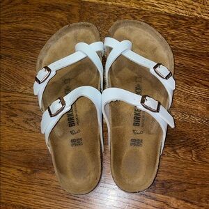Birkenstock Mayori White Cross-Strap Sandals